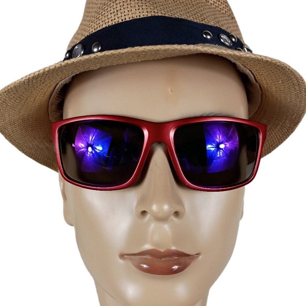 SHARKEYES RED RECTANULAR SUNGLASSES NSPORT2